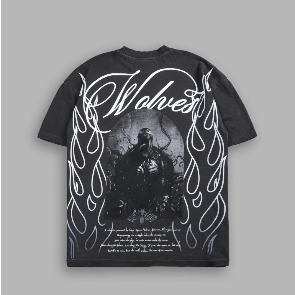 Darc Sport Black Short Sleeve Tee with Wolves Graphic